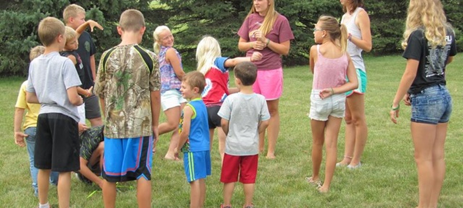 Children enjoying an outdoor church activity